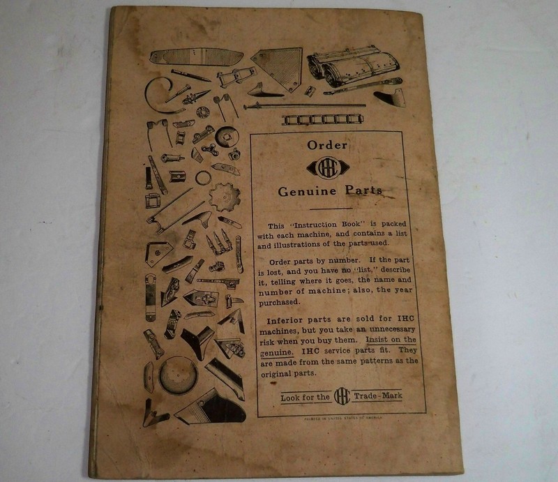 Vtg McCormick-Deering FARMALL Tractor Cultivator No. HM-221 Instruction Manual gallery