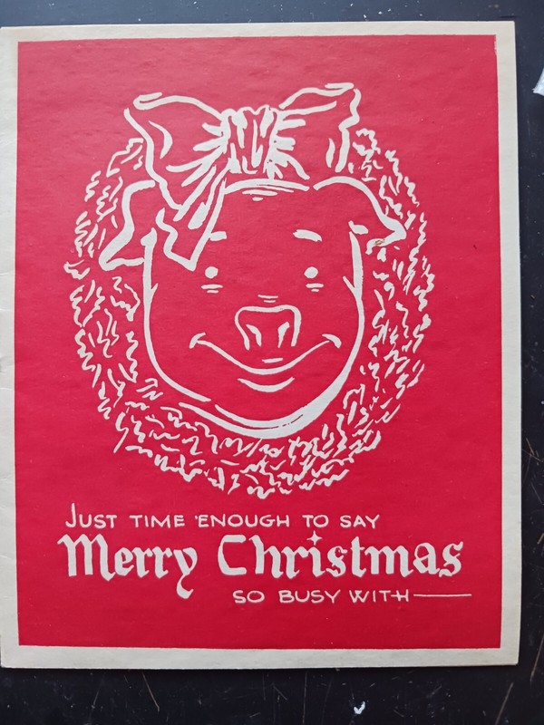 VINTAGE Christmas Card/ Booklet POLAND-CHINA World Staff
