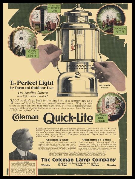 1918 Style Coleman Lantern – Coleman Pictured New Metal Sign: 9×12″ Ships Free