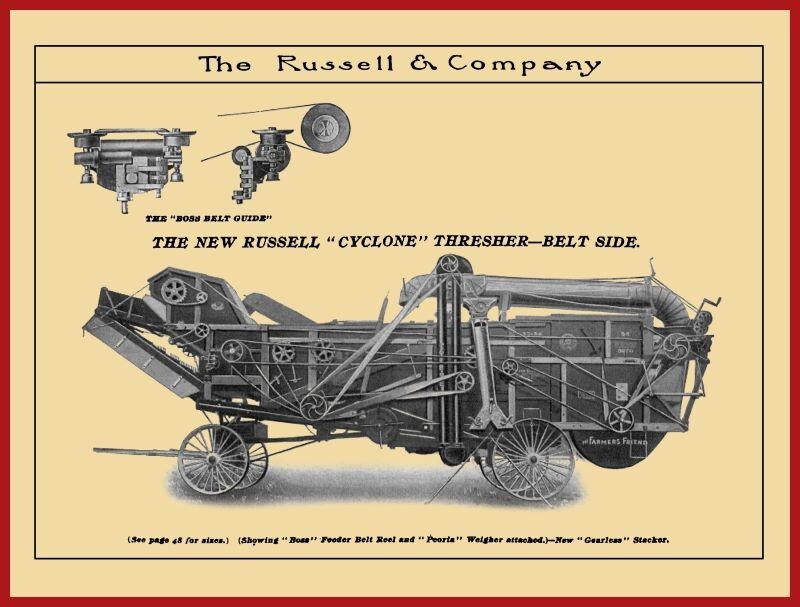 1908 Russell Cyclone Thresher NEW Metal Sign: 12×16″ Free Ship.
