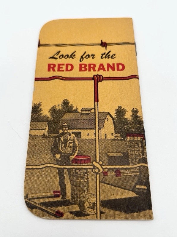 Vintage 40s Red Brand Fence Advertising Pocket Notebook USA Farm Promo