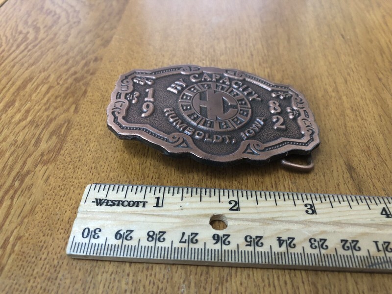 Vintage 1982 Hy Capacity Copper Limited Ed Belt Buckle Ag Equipment Humboldt IA gallery