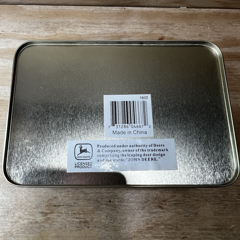 New Vintage 1996 John Deere Tractor Metal Storage Tin Box Model D Rectangular gallery