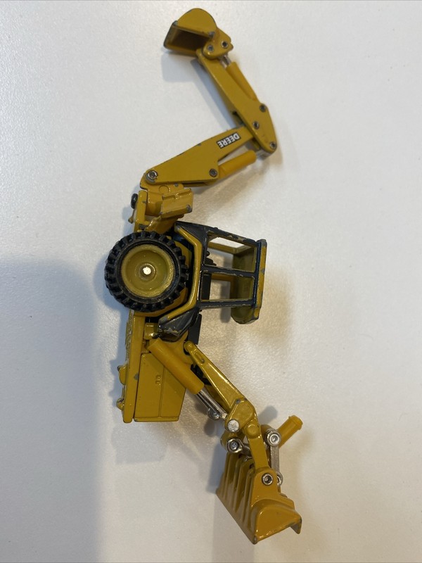 John Deere Metal Tractor excavator Yellow Black ERTL Missing Front Wheels B49 gallery