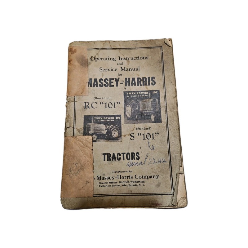 Vintage 1940 Massey Harris "101" Tractor RC Or Standard Operating Instructions