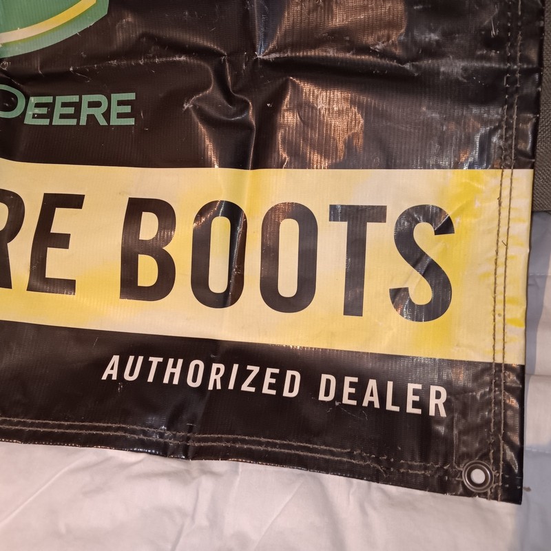 John Deere Boots Banner Vinyl 6 Metal Grommets 35in x 25in Age Pinta gallery