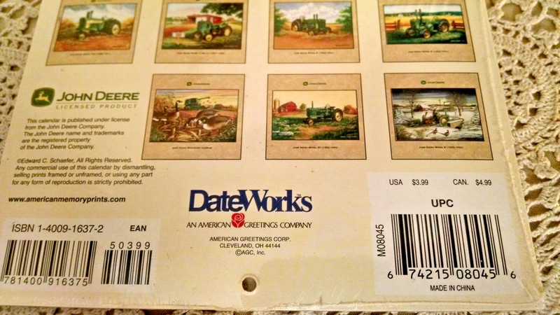 John Deere Tractor Calendar New NOS 2008 Mini Edward C Schaefer DateWorks AGC gallery