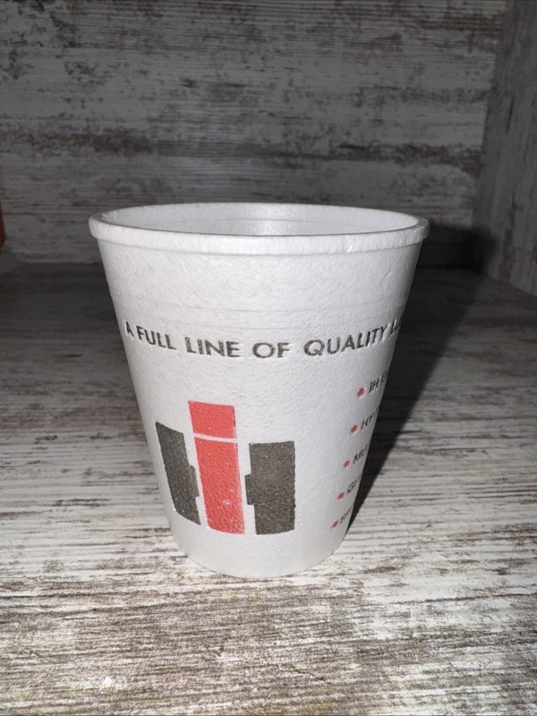 IH International Harvester Styrofoam Cup Full Line Of Quality Lubricants Adv