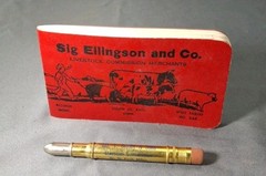 1946 Advertising Notebook ~ Livestock Commission Merchant Sig Ellingson + Pencil