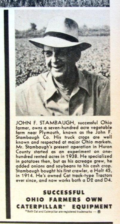 Original 1955 Caterpillar D4 Tractor Photo Ad John Stambaugh Plymouth Ohio