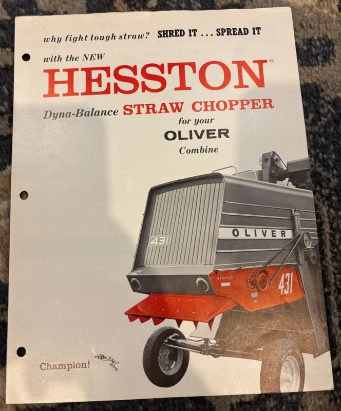 Hesston Straw Chopper For Oliver Tractor Combine For Brochure AMIL26