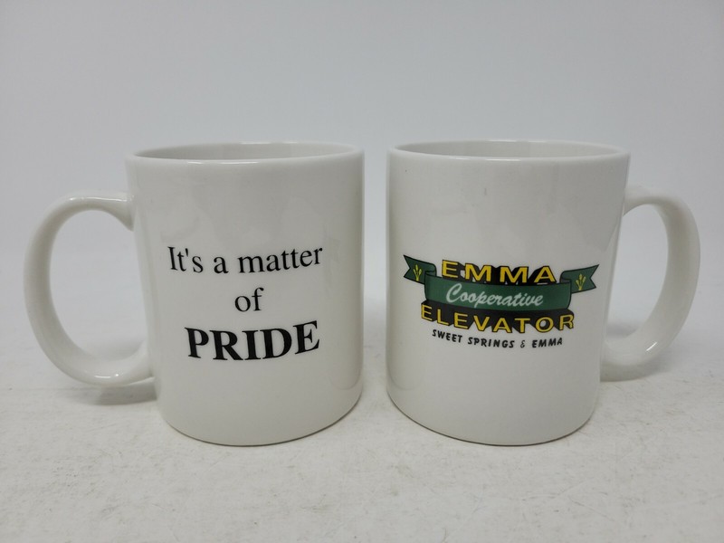 Two Coffee Mugs Emma Cooperative Elevator Sweet Springs/Emma Missouri RARE