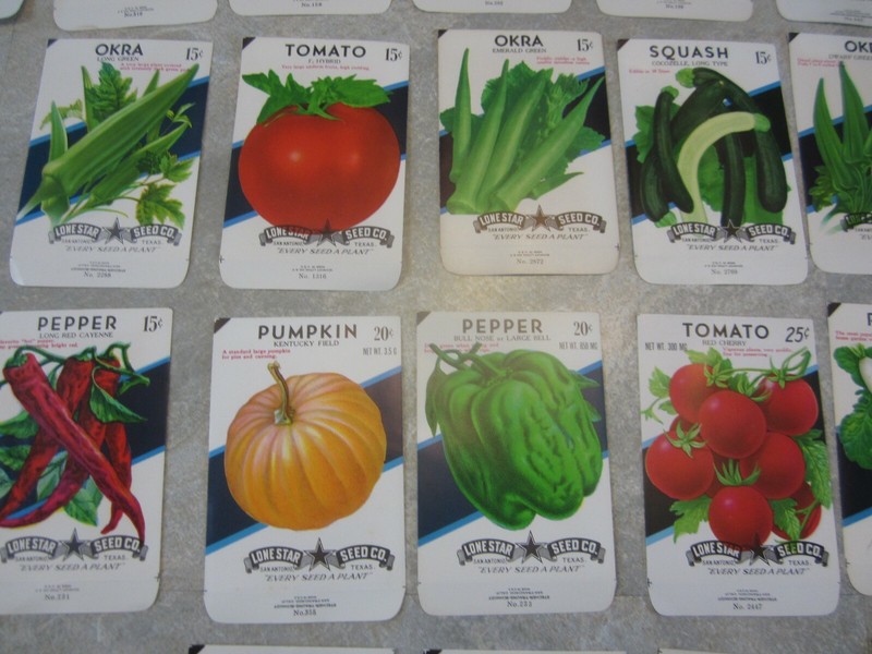 Lot of 47 Old Vintage 1960's-70's - VEGETABLE SEED PACKETS - Lone Star - EMPTY gallery