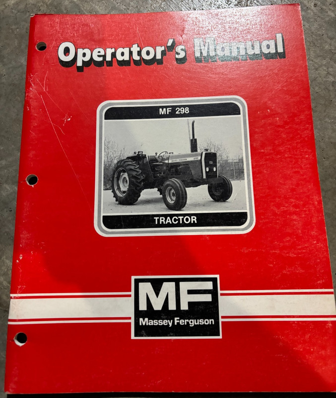 Massey Ferguson 298 Tractor Operator’s Manual MWPA26