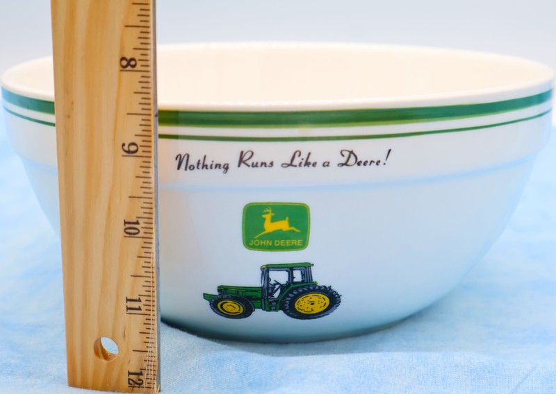 John Deere Mixing Bowl Set 3pc Nesting Ceramic Tractor Farm Kitchen Gibson gallery