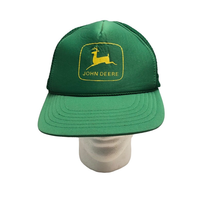 John Deere Tractor Hat Green Trucker Mesh Back Logo Cap SnapBack Vintage gallery