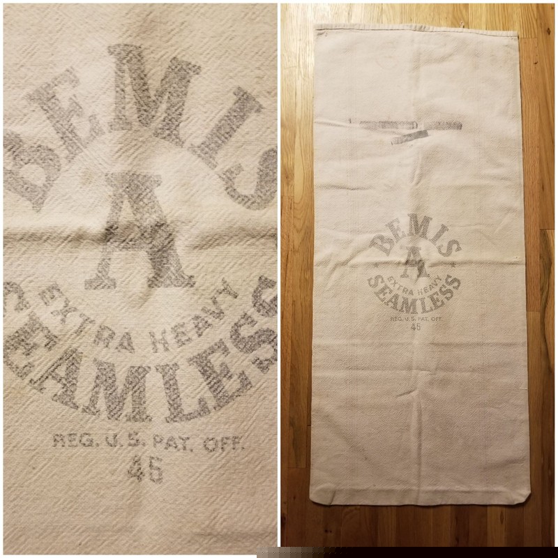 Vintage BEMIS 45 Seamless Canvas Extra Heavy Cloth – Empty Sack