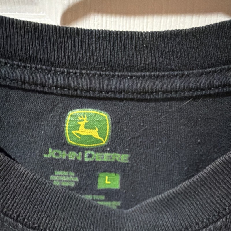 John Deere Black T-Shirt Farm Supply Dept Logo Agriculture gallery