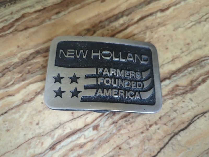 Vintage New Holland Farmers Founded America Belt Buckle Lewis Corp.Palatine IL