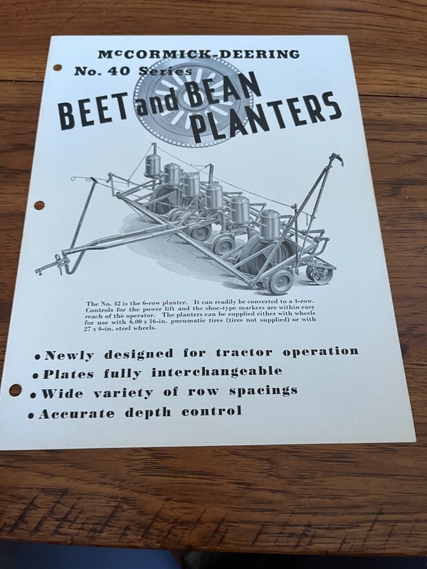 International Harvester 40 Series Beet & Bean Planters Brochure FCCA