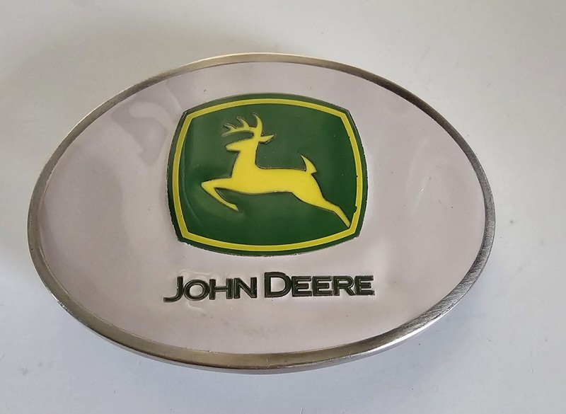 John Deere Women’s Pink And Green Oval Belt Buckle Leaping Deer Logo By Speccast