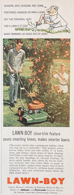 1956 AD(XH8)~OUTBOARD MARINE MFG. CO. LAMAR, MO. LAWN-BOY LAWNMOWER