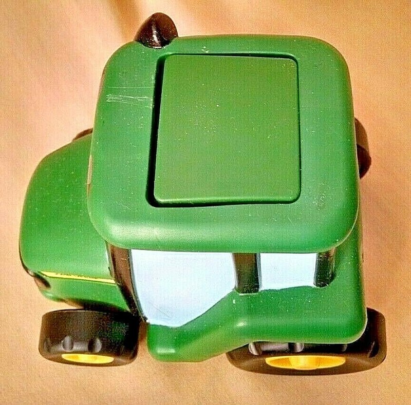 JOHN DEERE TRACTOR PUSH & GO TOY TOMY SOFT PLASTIC RUBBER USED TODDLER FARM. gallery