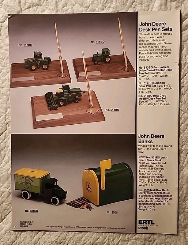 1984 Full Size John Deere Blueprint Replica Ertl Toys Catalog 16 Page gallery