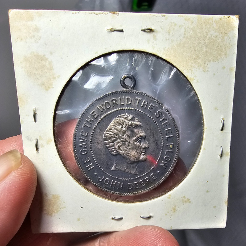 Vintage John Deere HE GAVE THE WORLD THE STEEL PLOW Watch Fob Medal Medallion