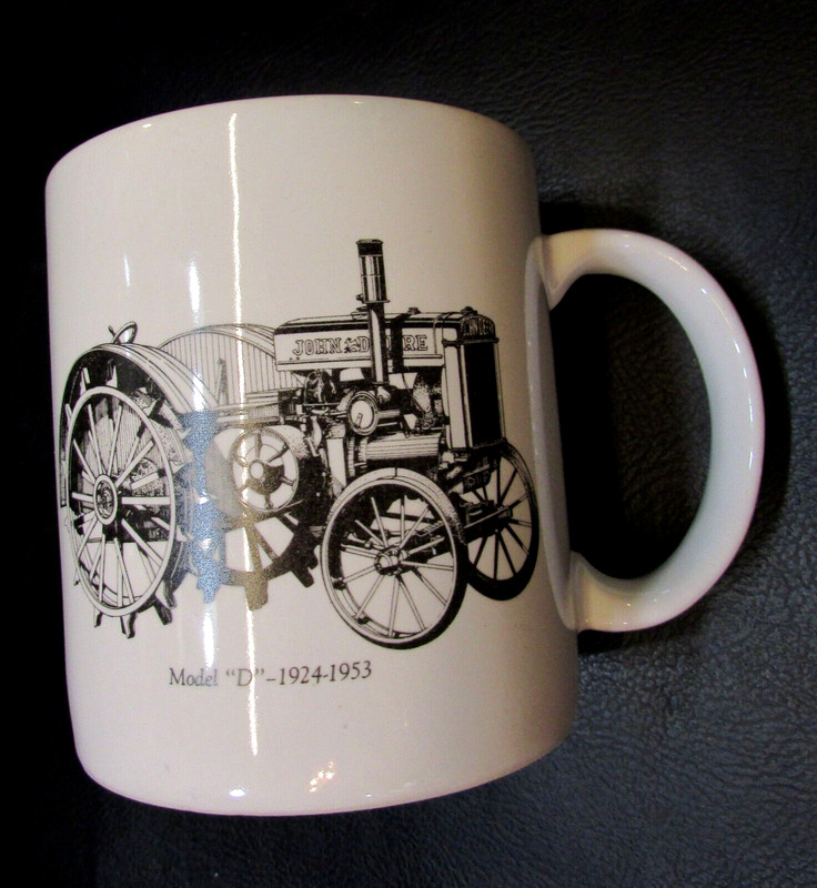 John Deere D 1924-1953 Tractor Vintage 1980s Go With Green Porcelain Coffee Mug