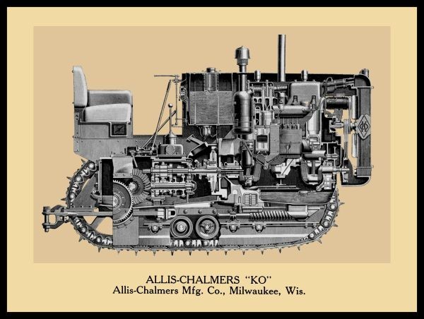 1939 Allis Chalmers Model KO Tractor Cutaway View NEW METAL SIGN: 12×16″