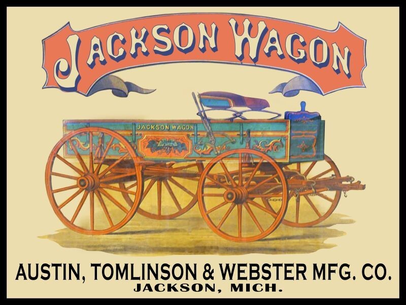 Jackson Wagon Co. of Jackson Michigan NEW METAL SIGN: 9×12″ Ships Free