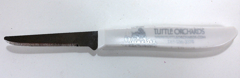Vtg 6″ Quikut Advertising Turtle Orchards Kitchen Paring Knife Stainless Steel