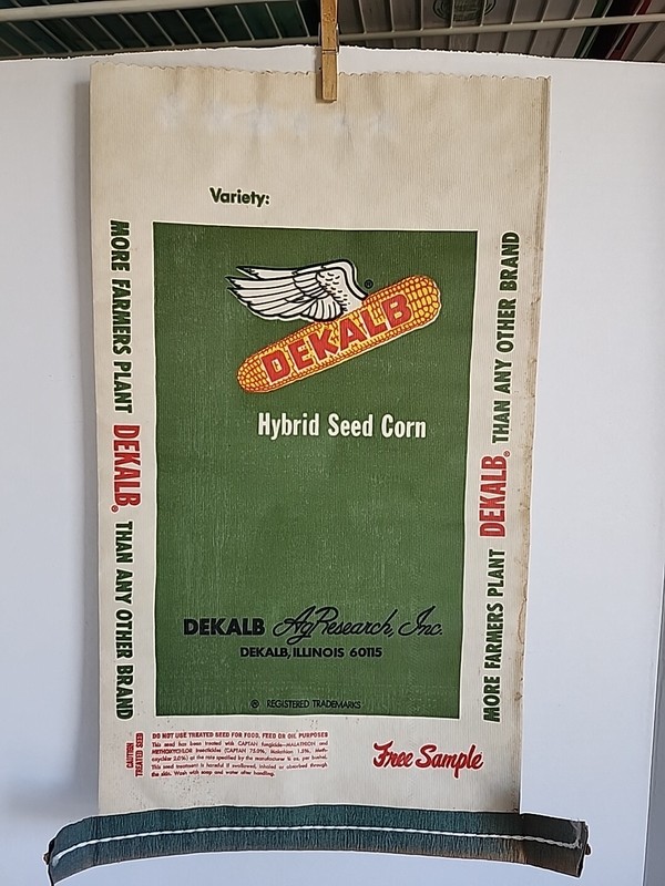 VTG DeKalb Hybrid Seed Corn Sack DeKalb Ag Research, Inc Free Sample Paper Bag