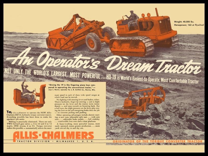 1947 Allis Chalmers HD-19 Tractor Introduction NEW METAL SIGN: 9×12″ Ships Free