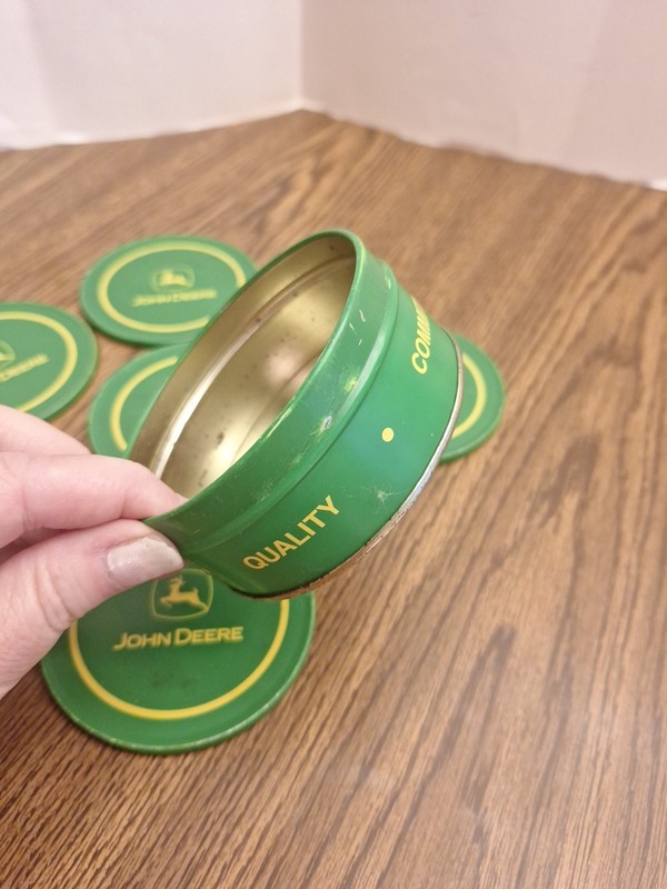 Set of 5 John Deere Coasters in Collectible Tin Made of Cork and Tin gallery