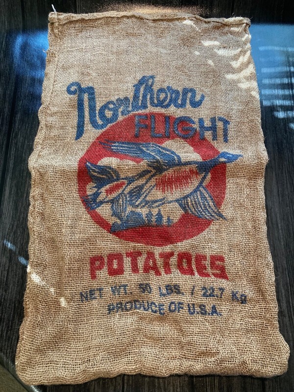 Vintage Northern Flight Potato Burlap Sack 50lbs