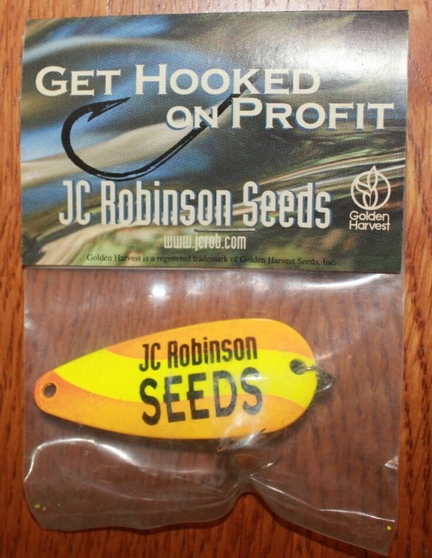 Vintage Golden Harvest Seed Farm Advertising Fishing Lure ~ JC Robinson Seeds