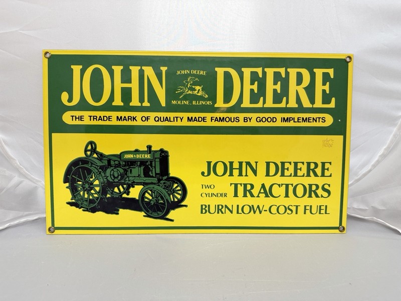 John Deere Two-Cylinder Tractor Metal Sign – HEAVY
