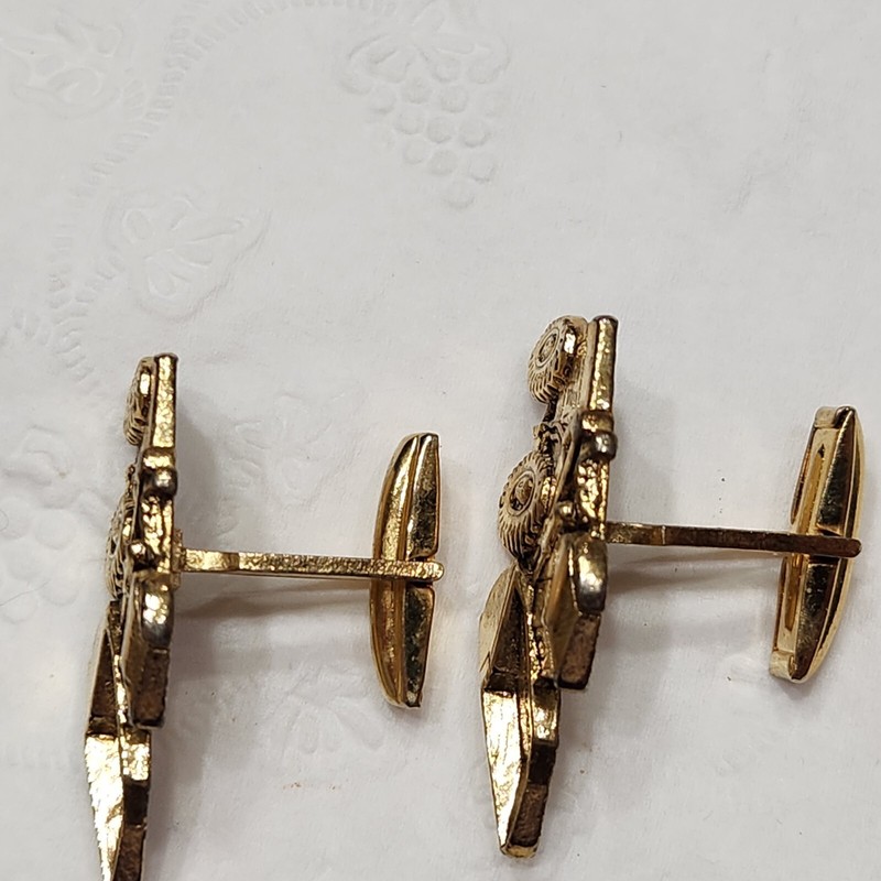 Vintage Allis Chalmers Bulldozer - Men's Cufflinks - 1.25" Wide - Gold Tone gallery