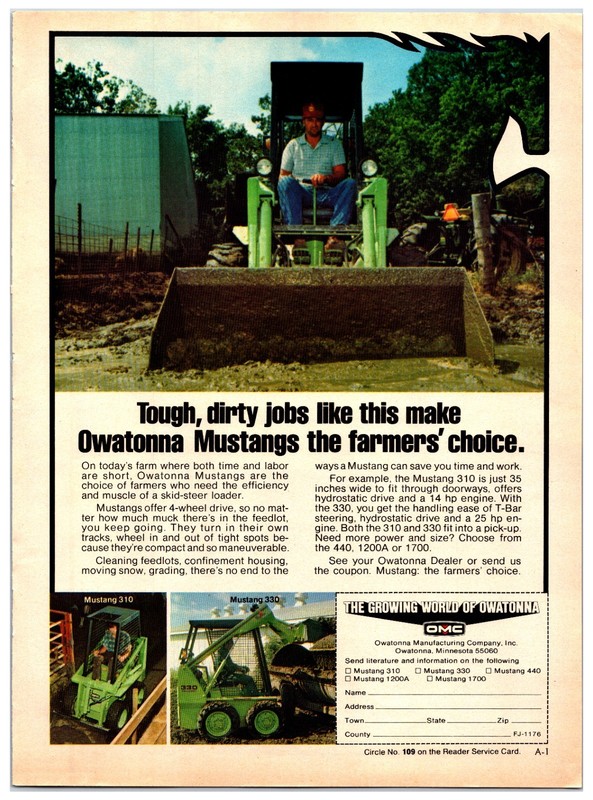 1976 OMC Skid Steers – Original Print Ad (8in x 11in) Advertisement