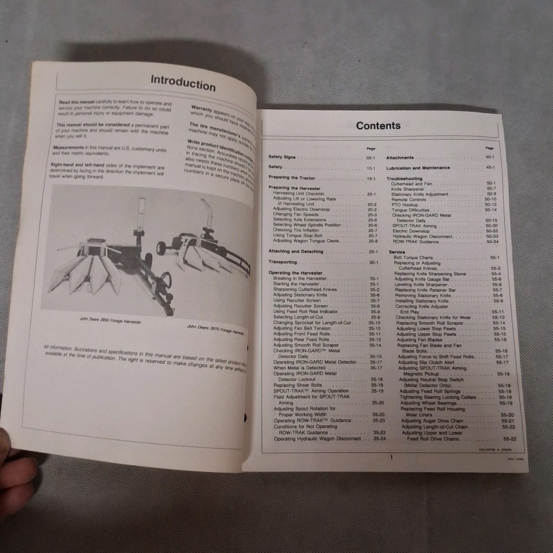 John Deere 3950 3970 Forage Harvesters Operator's Manual OM-E77183 Issue F6 gallery