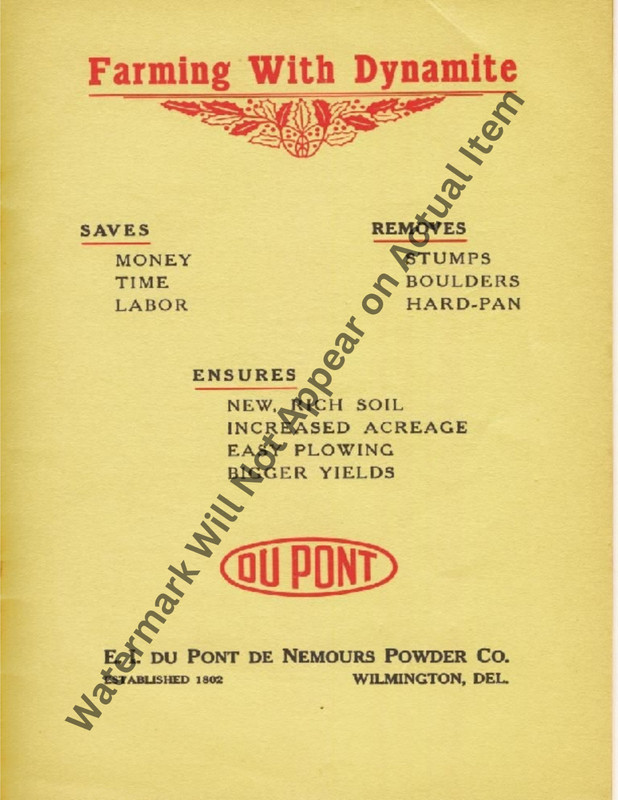 Du Pont Dynamite Farming Brochure Vintage Photograph Print 8.5×11″
