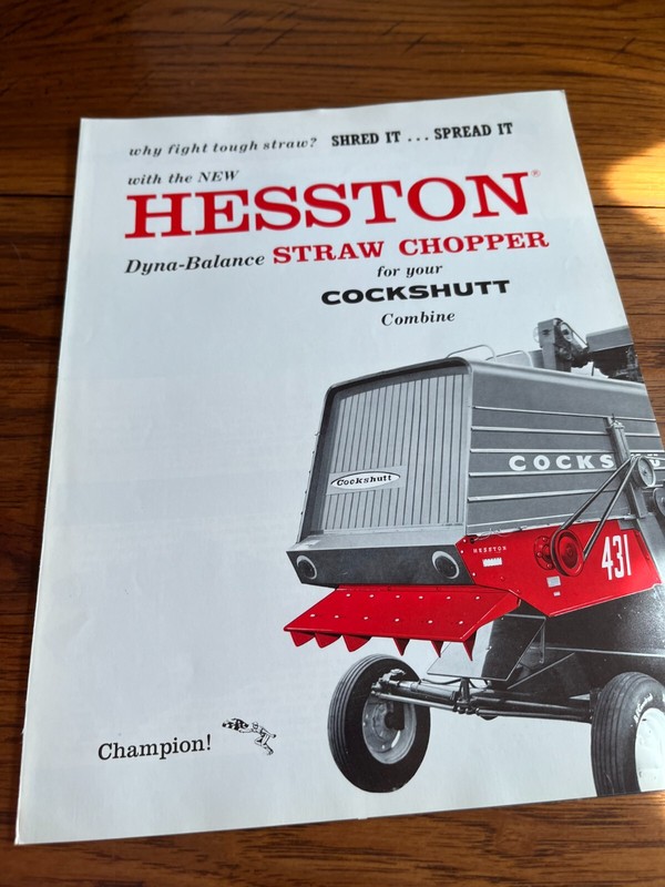 Hesston Straw Chopper For Oliver Cockshutt Combines Brochure FCCA