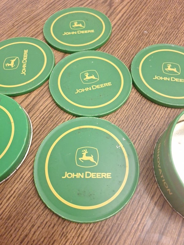Set of 5 John Deere Coasters in Collectible Tin Made of Cork and Tin gallery