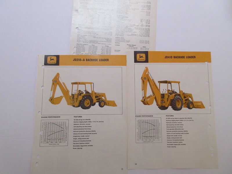 John Deere 310-A, 410 Tractor Loader Backhoe Sales Information