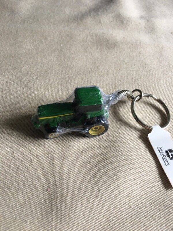 ERTL John Deere Tractor Miniature Diecast on Keychain Key Ring New Green Key Cha