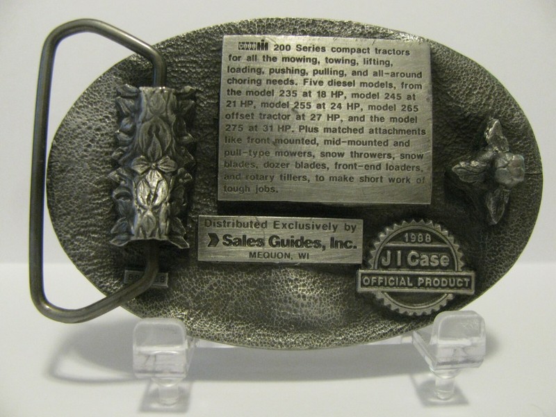 *Case IH 235 245 255 265 275 200 Series Utility Tractor Pewter Belt Buckle 1988 gallery