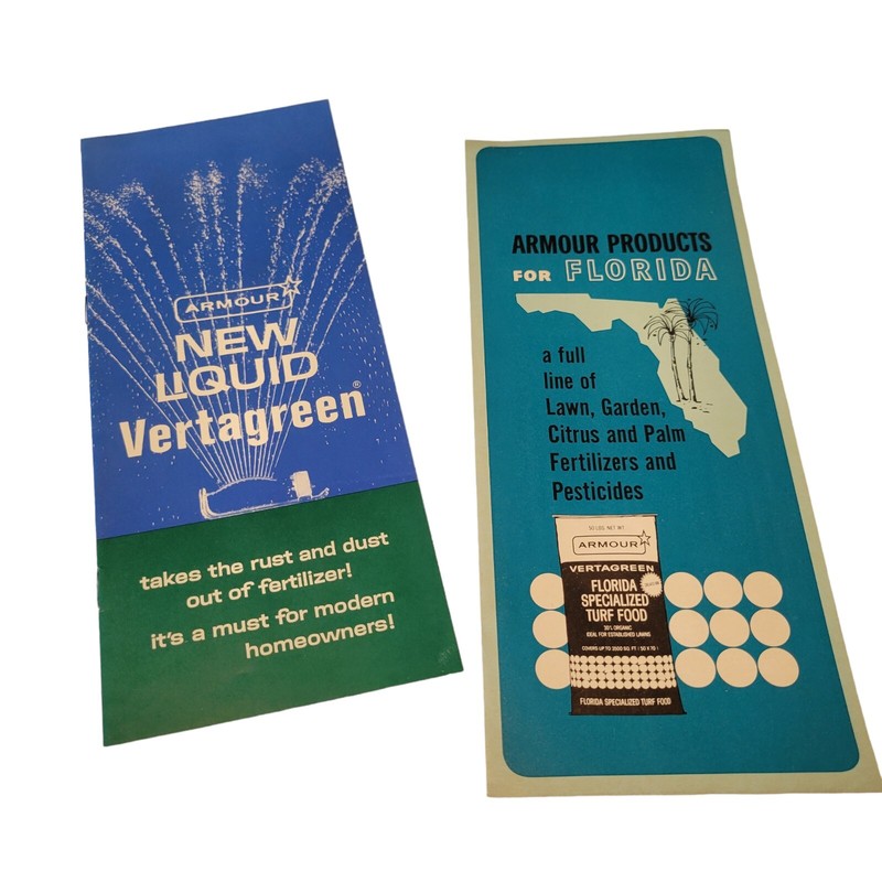 Vtg 60’s Armour Vertagreen Fertilizers Pesticides Plant Food Brochures FL 1965