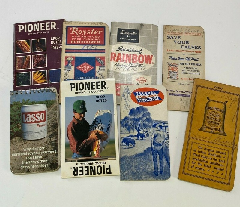 Vintage PIONEER GLOBE ROYSTER Farming & Seeds Memo Note Pad Lot of 6 Booklets